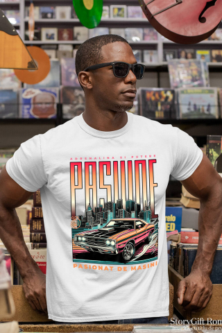 Tricou Femei, Barbati, Copii, Fata, Baiat, Unisex Personalizat Tricou Drifting – Mașină Tunată Roșie în Oraș Noaptea [1]