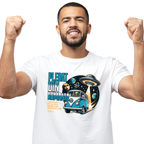 Masini - Tricou Femei, Barbati, Copii, Fata, Baiat, Unisex Personalizat Mașină Vintage Pe Lună – Aventură Cosmică Cu Extratereștri Și Astronauți