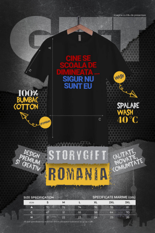 Tricou Femei, Barbati, Copii, Fata, Baiat, Unisex Personalizat „Cadouri personalizate amuzante cu mesaje despre dimineața și lene pentru familie și prieteni” [3]
