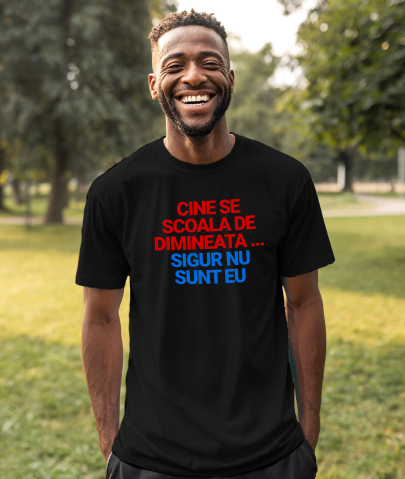 Tricou Femei, Barbati, Copii, Fata, Baiat, Unisex Personalizat „Cadouri personalizate amuzante cu mesaje despre dimineața și lene pentru familie și prieteni” [1]