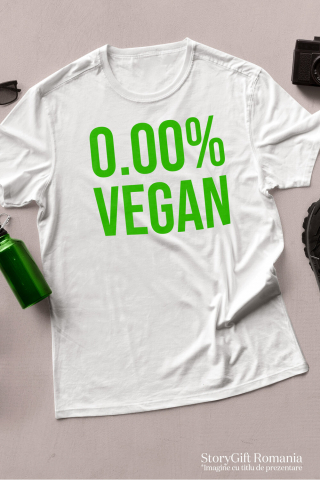 Tricou Femei, Barbati, Copii, Fata, Baiat, Unisex Personalizat Cadou personalizat cu mesaj haios „0,00% Vegan, Carne, Mâncare, Pofticios” – Perfect pentru iubitorii de mâncare [2]