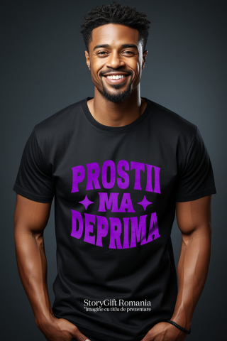 Tricou Femei, Barbati, Copii, Fata, Baiat, Unisex Personalizat „Prostii mă deprimă, dar te iubesc” - Mesaj Haios și Sarcastic pentru Iubitori de Glume [1]