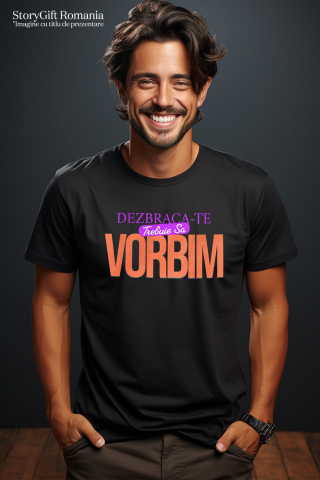 Tricou Femei, Barbati, Copii, Fata, Baiat, Unisex Personalizat Mesaj Colorat „Dezbracă-te Trebuie Să Vorbim” | Cadou Iubire Personalizat [1]