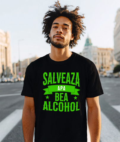 Tricou Femei, Barbati, Copii, Fata, Baiat, Unisex Personalizat „Salvează Apa, Bea Alcool” – Mesaj Haios pentru Petrecere și Distracție [1]