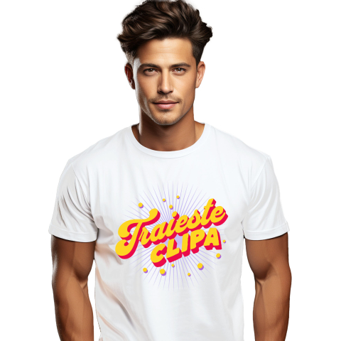 Citate - Tricou Femei, Barbati, Copii, Fata, Baiat, Unisex Personalizat Trăiește Clipa – Tricou Personalizat cu Mesaj Inspirațional