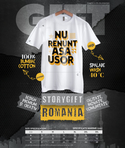 Tricou Femei, Barbati, Copii, Fata, Baiat, Unisex Personalizat Mesaj Motivațional „Nu Renunța Așa Ușor” - Cadou Personalizat Muncă și Putere [3]