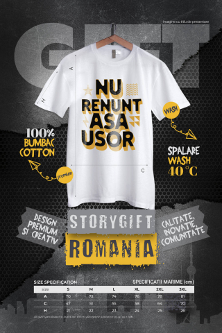 Tricou Femei, Barbati, Copii, Fata, Baiat, Unisex Personalizat Mesaj Motivațional „Nu Renunța Așa Ușor” - Cadou Personalizat Muncă și Putere [3]