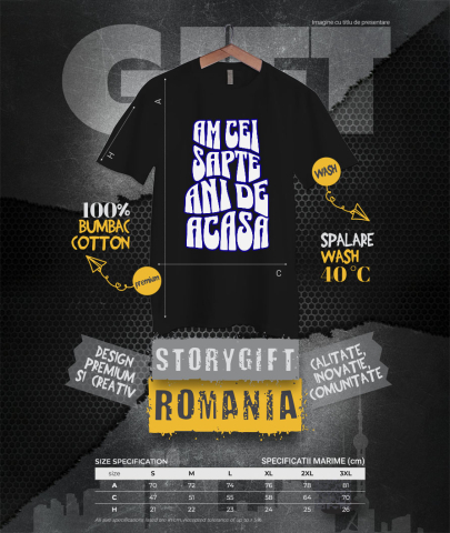 Tricou Femei, Barbati, Copii, Fata, Baiat, Unisex Personalizat Mesaj Educațional „Am Cei Șapte Ani De Acasă” | Cadou Personalizat Educație și Bună Creștere [3]