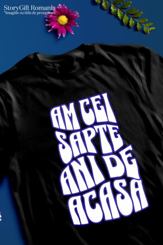 Tricou Femei, Barbati, Copii, Fata, Baiat, Unisex Personalizat Mesaj Educațional „Am Cei Șapte Ani De Acasă” | Cadou Personalizat Educație și Bună Creștere [2]