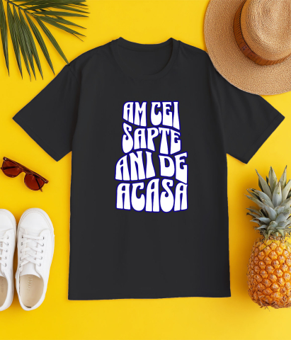 Tricou Femei, Barbati, Copii, Fata, Baiat, Unisex Personalizat Mesaj Educațional „Am Cei Șapte Ani De Acasă” | Cadou Personalizat Educație și Bună Creștere [2]