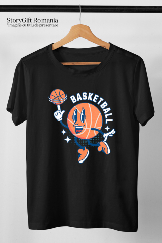 Tricou Femei, Barbati, Copii, Fata, Baiat, Unisex Personalizat Minge de Baschet Animată – Design Sportiv și Motivațional [2]