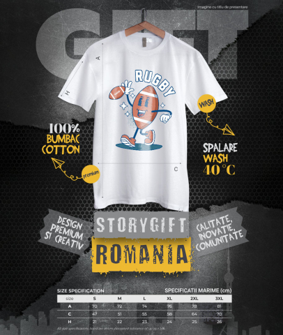 Tricou Femei, Barbati, Copii, Fata, Baiat, Unisex Personalizat Minge de Fotbal American Animată – Design Motivațional și Sportiv [3]