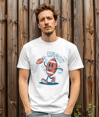 Tricou Femei, Barbati, Copii, Fata, Baiat, Unisex Personalizat Minge de Fotbal American Animată – Design Motivațional și Sportiv [1]