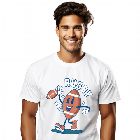 Tricou Personalizat - Tricou Femei, Barbati, Copii, Fata, Baiat, Unisex Personalizat Minge de Fotbal American Animată – Design Motivațional și Sportiv