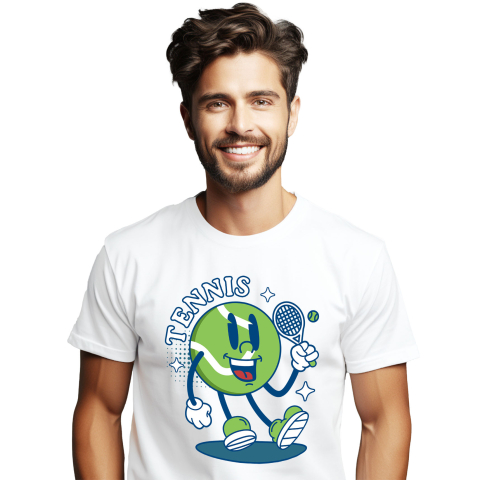 Tricou Femei, Barbati, Copii, Fata, Baiat, Unisex Personalizat Minge de Tenis Animată – Design Sportiv și Vesel