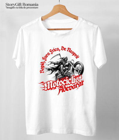 Tricou Femei, Barbati, Copii, Fata, Baiat, Unisex Personalizat Moartea cu Coasa pe Motocicletă – Design Horror și Misterios [2]