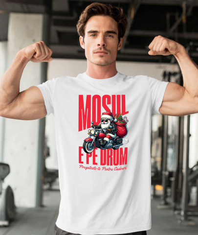 Tricou Femei, Barbati, Copii, Fata, Baiat, Unisex Personalizat Moș Crăciun Cool Pe Motocicletă - Pregătește-te Pentru Cadouri De Crăciun [1]