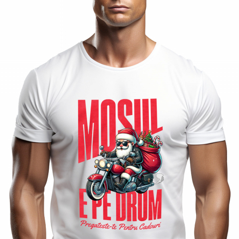 CRACIUN - Tricou Femei, Barbati, Copii, Fata, Baiat, Unisex Personalizat Moș Crăciun Cool Pe Motocicletă - Pregătește-te Pentru Cadouri De Crăciun