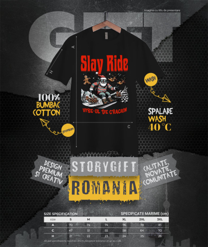 Tricou Femei, Barbati, Copii, Fata, Baiat, Unisex Personalizat Moș Crăciun cu Pulover Haios pe Placǎ Snowboard – Slay Ride și Vibe-ul De Crăciun [3]