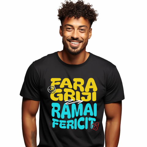 CITATE - Tricou Femei, Barbati, Copii, Fata, Baiat, Unisex Personalizat Text Motivational Relaxare Fără Griji - Rămâi Fericit