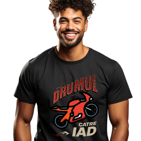 Motociclete - Tricou Femei, Barbati, Copii, Fata, Baiat, Unisex Personalizat Motocicletă Roșie – Viteză și Adrenalină pe Drumul Către Iad