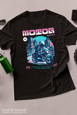 Tricou Femei, Barbati, Copii, Fata, Baiat, Unisex Personalizat Motociclist Viteză Noaptea în Orașul Tokyo – Design Urban și Vibrant [2]