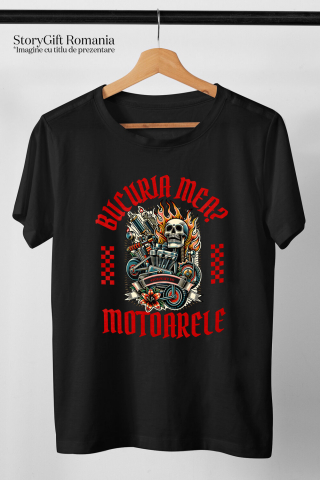 Tricou Femei, Barbati, Copii, Fata, Baiat, Unisex Personalizat Motor Puternic cu Craniu și Flăcări – Artă Mecanică și Viteză [2]