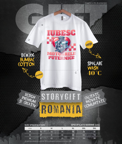 Tricou Femei, Barbati, Copii, Fata, Baiat, Unisex Personalizat Motor Puternic și Mașină de Viteză – Adrenalină și Performanță [3]