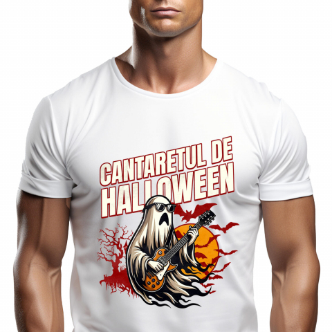 Tricou Femei, Barbati, Copii, Fata, Baiat, Unisex Personalizat Mumie cu Chitară și Ochelari de Soare | Cântărețul De Halloween | Cadou Personalizat pentru Copii și Familie