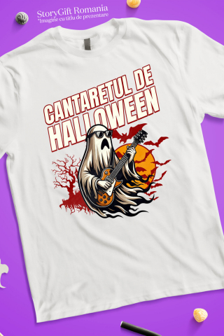 Tricou Femei, Barbati, Copii, Fata, Baiat, Unisex Personalizat Mumie cu Chitară și Ochelari de Soare | Cântărețul De Halloween | Cadou Personalizat pentru Copii și Familie [2]