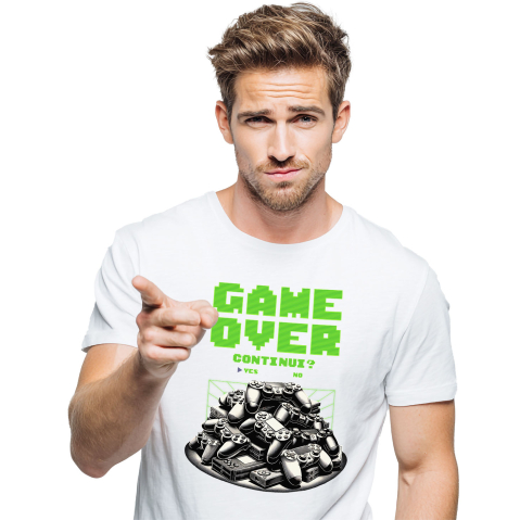 Lume Digitala - Tricou Femei, Barbati, Copii, Fata, Baiat, Unisex Personalizat Game Over, Continui în Lumea Digitală - Cadou Personalizat Gamer