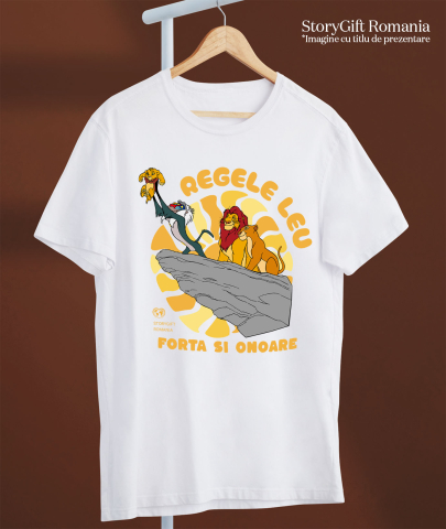 Tricou Barbati cu Musafa , Simba si Rafiki-povestea Familiei 100% Bumbac, Alb, L [2]