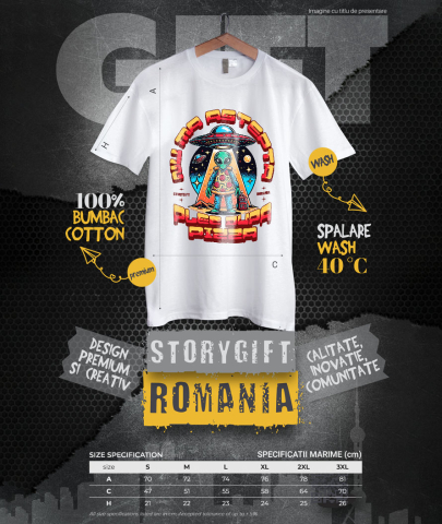 Tricou Femei, Barbati, Copii, Fata, Baiat, Unisex Personalizat Nava spațială cu pizza personalizată și mesaj haios – Cadou original pentru iubitorii de pizza [3]