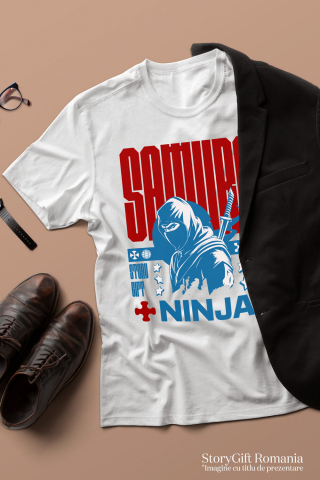 Tricou Femei, Barbati, Copii, Fata, Baiat, Unisex Personalizat Cadouri personalizate – Ninja cu cagula și sabie, inspirat din filme cu spioni [2]