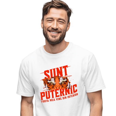 Animale - Tricou Femei, Barbati, Copii, Fata, Baiat, Unisex Personalizat „Portret Tigru Furios cu Mesaj Motivațional – Cadou Personalizat Putere și Forță Interioară”