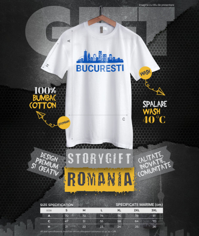 Tricou Femei, Barbati, Copii, Fata, Baiat, Unisex Personalizat Orașul București - Clădiri Înalte și Atracții Turistice de Neratat [3]
