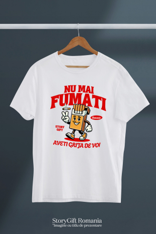 Tricou Femei, Barbati, Copii, Fata, Baiat, Unisex Personalizat Pachet de Țigări Personalizat cu Semnul Păcii și Mesaj Motivațional „Nu Mai Fumați, Aveți Grijă de Voi” [2]