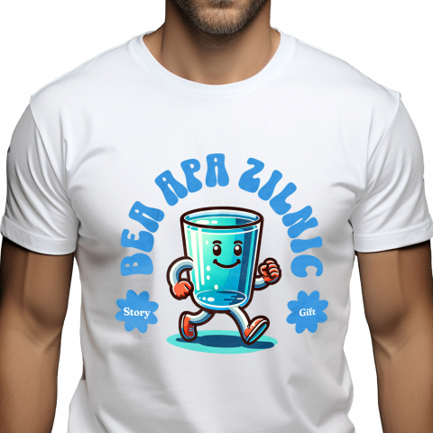 bauturi - Tricou Femei, Barbati, Copii, Fata, Baiat, Unisex Personalizat „Pahar Personalizat 'Bea Apă Zilnic' – Cadou Vesel pentru Familie, Copii și Hidratare”