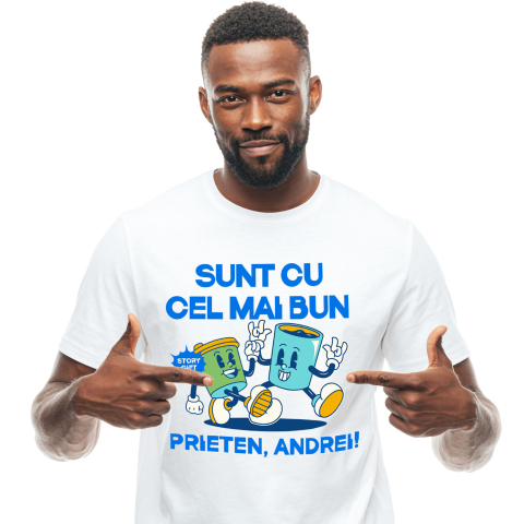 Prieteni - Tricou Femei, Barbati, Copii, Fata, Baiat, Unisex Personalizat Animatie Sef Birou Cu Cafea și Tigara - Cadouri Personalizate pentru Familie, Copii, Tati și Prieteni