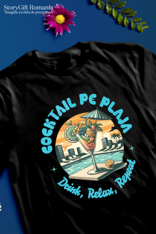 Tricou Femei, Barbati, Copii, Fata, Baiat, Unisex Personalizat "Produse personalizate pentru vacanță – Pahar de cocktail elegant cu fructe și umbrelă la piscină" [2]