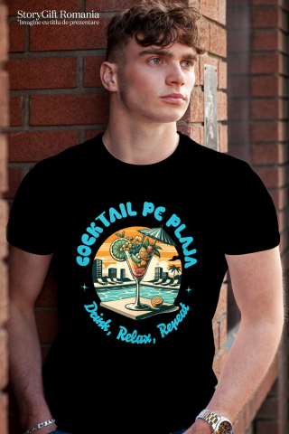 Tricou Femei, Barbati, Copii, Fata, Baiat, Unisex Personalizat "Produse personalizate pentru vacanță – Pahar de cocktail elegant cu fructe și umbrelă la piscină" [1]