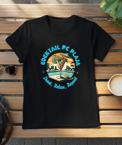 Tricou Femei, Barbati, Copii, Fata, Baiat, Unisex Personalizat "Produse personalizate pentru vacanță – Pahar de cocktail elegant cu fructe și umbrelă la piscină" [2]