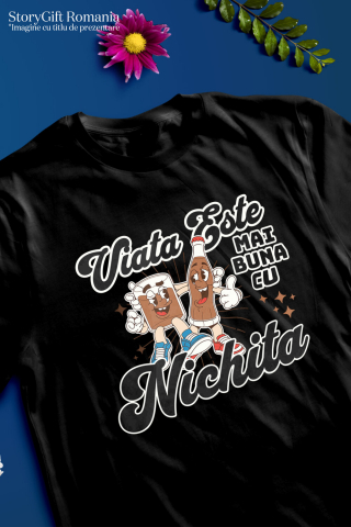 Tricou Femei, Barbati, Copii, Fata, Baiat, Unisex Personalizat Cadouri personalizate pentru prieteni – Pahar de cola și sticla de cola cu text personalizat [2]