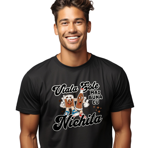 Tricou Femei, Barbati, Copii, Fata, Baiat, Unisex Personalizat Cadouri personalizate pentru prieteni – Pahar de cola și sticla de cola cu text personalizat