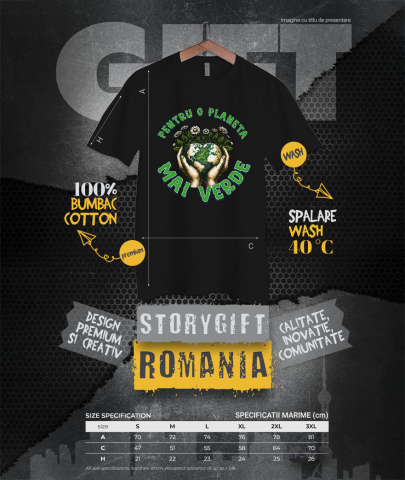 Tricou Femei, Barbati, Copii, Fata, Baiat, Unisex Personalizat "Produse personalizate ecologice – Pământ în formă de inimă și flori de margarete pentru o planetă mai verde" [3]