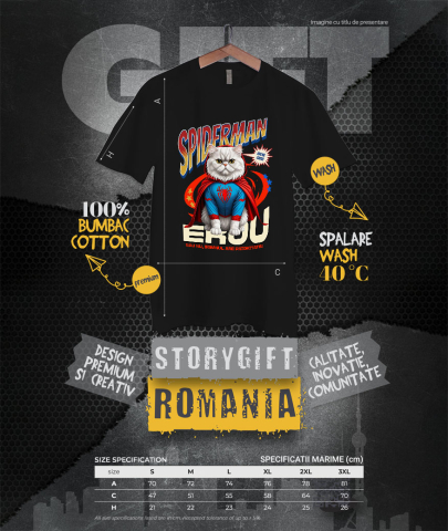 Tricou Femei, Barbati, Copii, Fata, Baiat, Unisex Personalizat Pisică Persan în Costum Spider-Man - Cadou Personalizat pentru Iubitorii de Pisici și Copii [3]