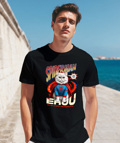 Tricou Femei, Barbati, Copii, Fata, Baiat, Unisex Personalizat Pisică Persan în Costum Spider-Man - Cadou Personalizat pentru Iubitorii de Pisici și Copii [1]