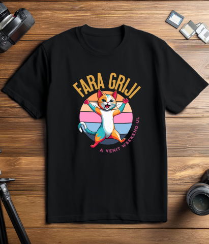 Tricou Femei, Barbati, Copii, Fata, Baiat, Unisex Personalizat Pisica Colorată Veselă „Fără Griji A Venit Weekend-ul” – Cadou Amuzant Pentru Iubitorii De Pisici [2]