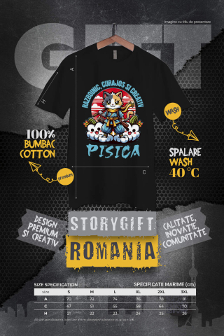 Tricou Femei, Barbati, Copii, Fata, Baiat, Unisex Personalizat Pisica Ninja Cu Sabii – Motan Curajos Și Creativ – Cadou Personalizat Pentru Familie, Copii și Tati [3]