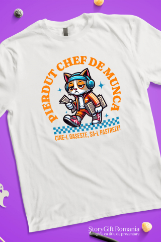 Tricou Femei, Barbati, Copii, Fata, Baiat, Unisex Personalizat Pisică Extenuată cu Trening Colorat și Căști Audio – Cadou Amuzant pentru Muncă și Distracție [2]